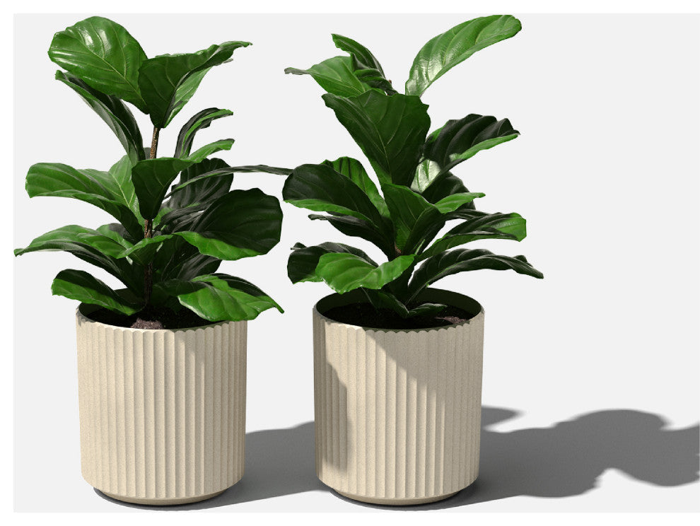 Veradek Demi Series Planter, Sand, 12", 2 Pack
