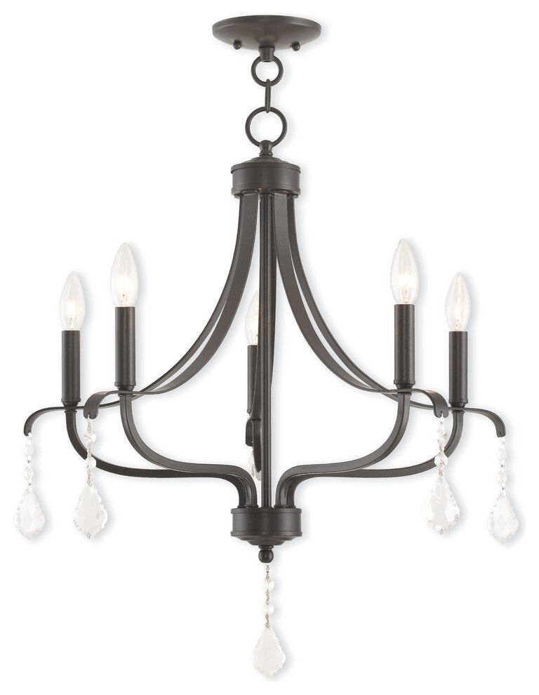 Laurel 5-Light Chandelier, English Bronze