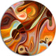 Music Dreams, Abstract Round Wall Art, 11"