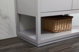 42" Single Bathroom Vanity, Gray, With Backsplash