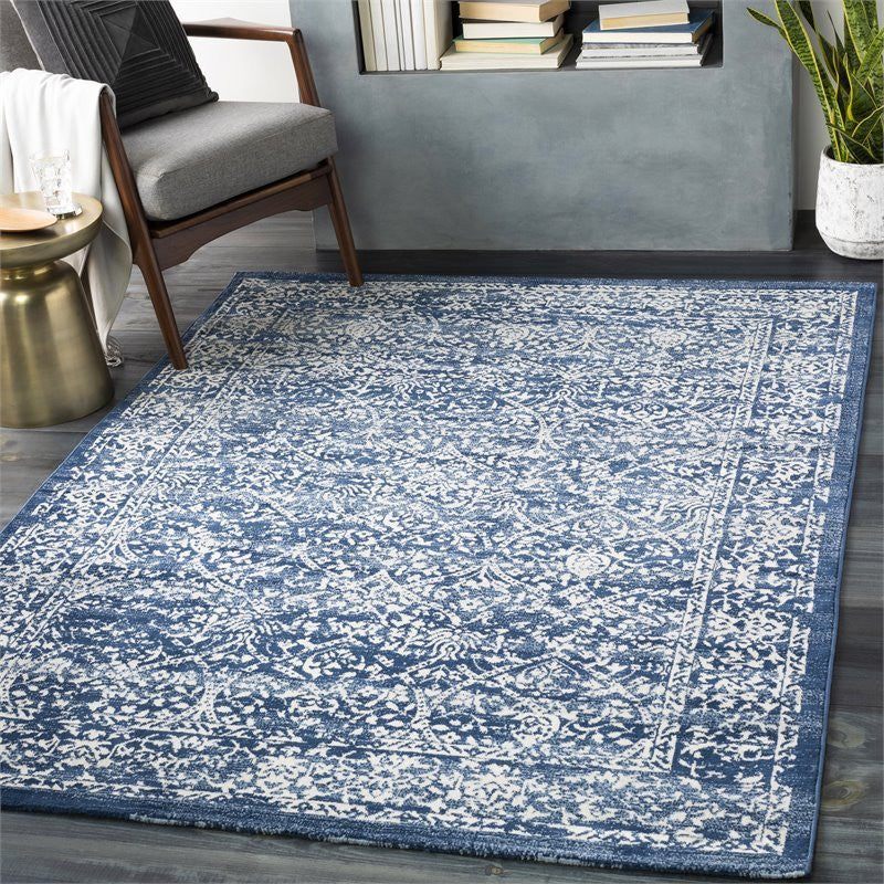 Surya Roma ROM-2301 9'x12'3" Rug, Navy/Denim/Cream