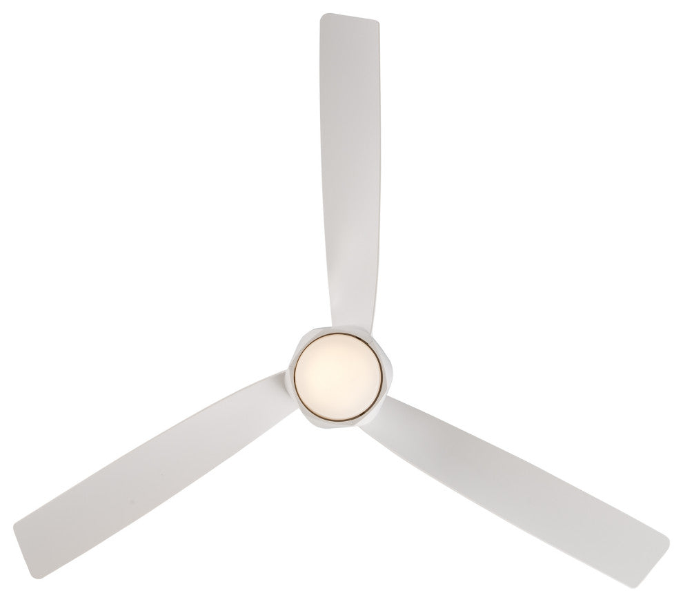 Twirl 58" Indoor/Outdoor Smart Ceiling Fan, Matte White, 3500K Light Kit