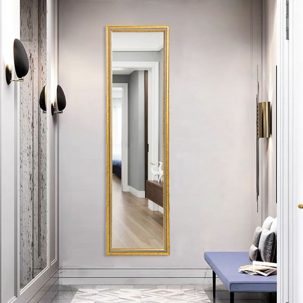 50" Lx14" W Rectangle Glass Framed Wall Mounted Bathroom Vanity Mirror