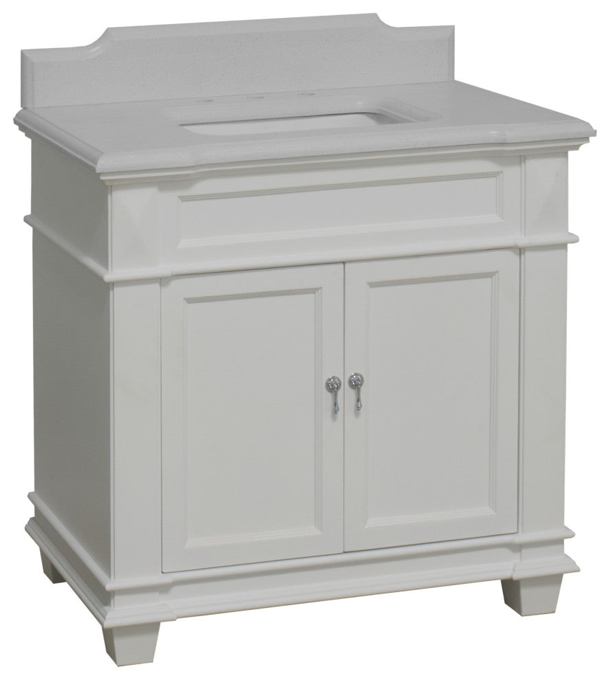 Elizabeth 36" Bathroom Vanity, White, Quartz