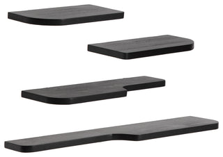 Dale Set of 4 Wall Mounted Shelves, Black
