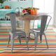 Metal Dining Chair Indoor-Outdoor Use Stackable, Set of 4, Grey