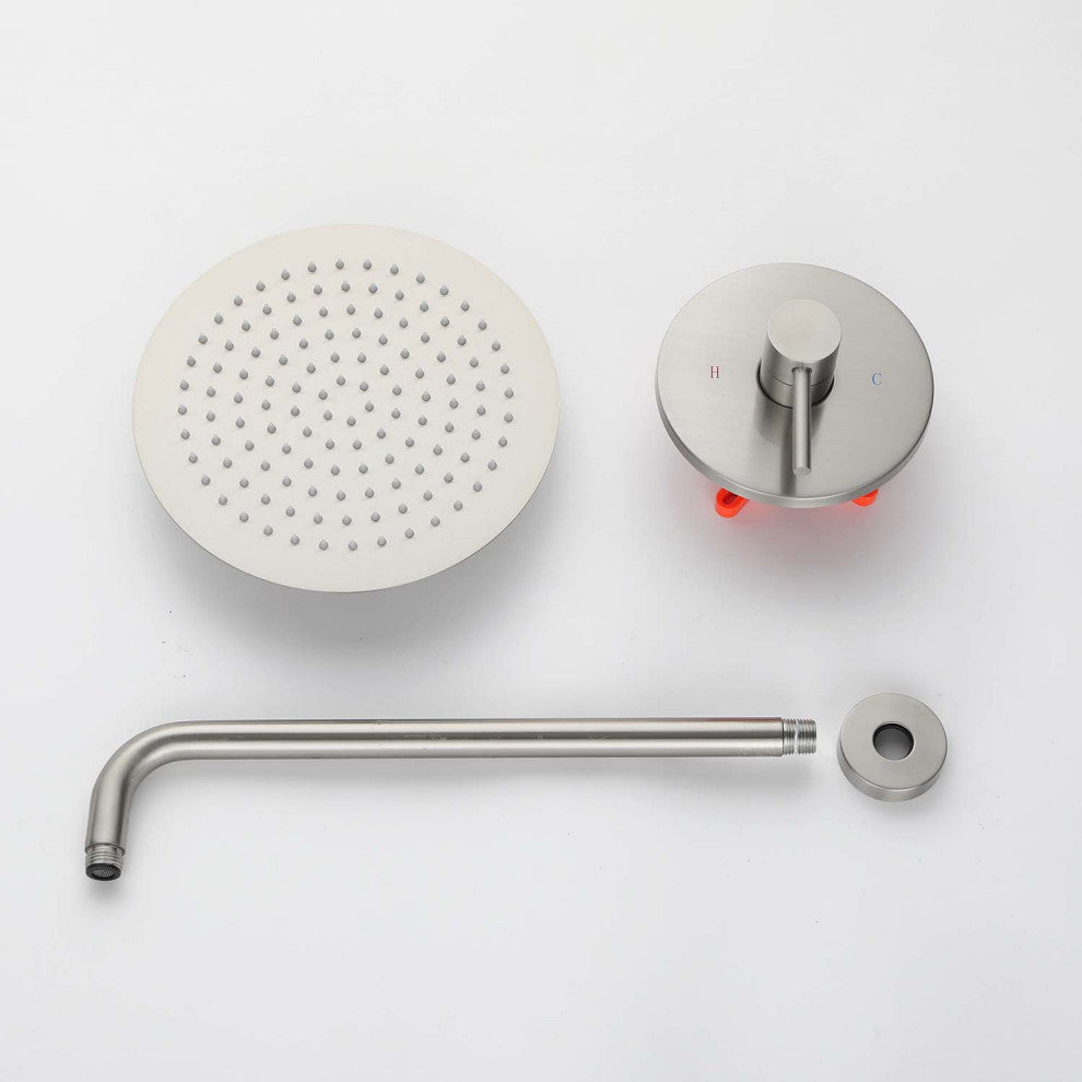 Givingtree Wall Mounted Shower Faucet with High Pressure 10-in,Brushed Nickel