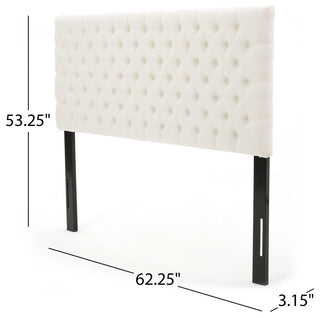 GDF Studio Annecy Diamond Tufted Fabric Queen/ Full Headboard, Ivory