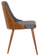 Lily Mid-Century Dining Chair, Walnut, Gray