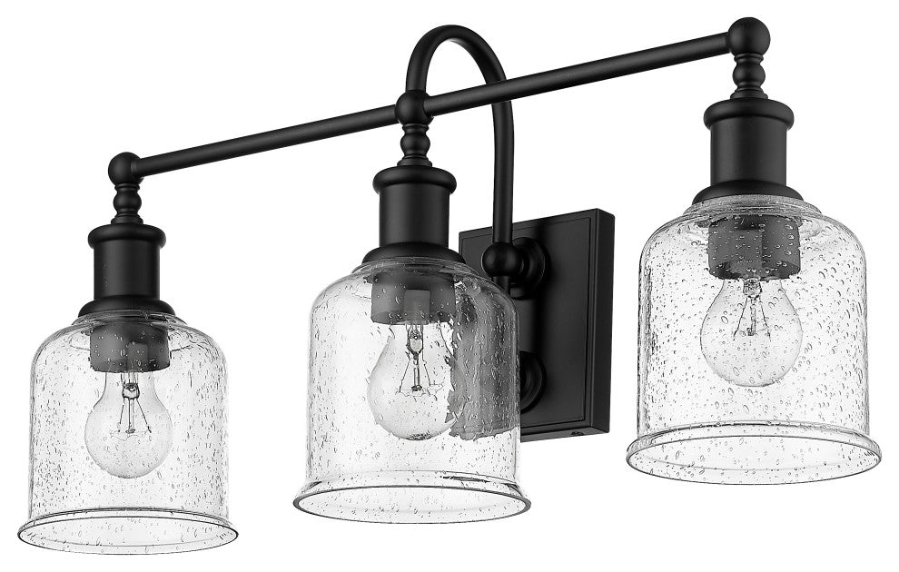 Zlite 734-3V-MB 3-Light Vanity, Clear Seedy