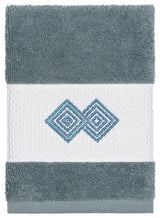 Linum Home Textiles Noah Embellished, Teal, Washcloth, Single