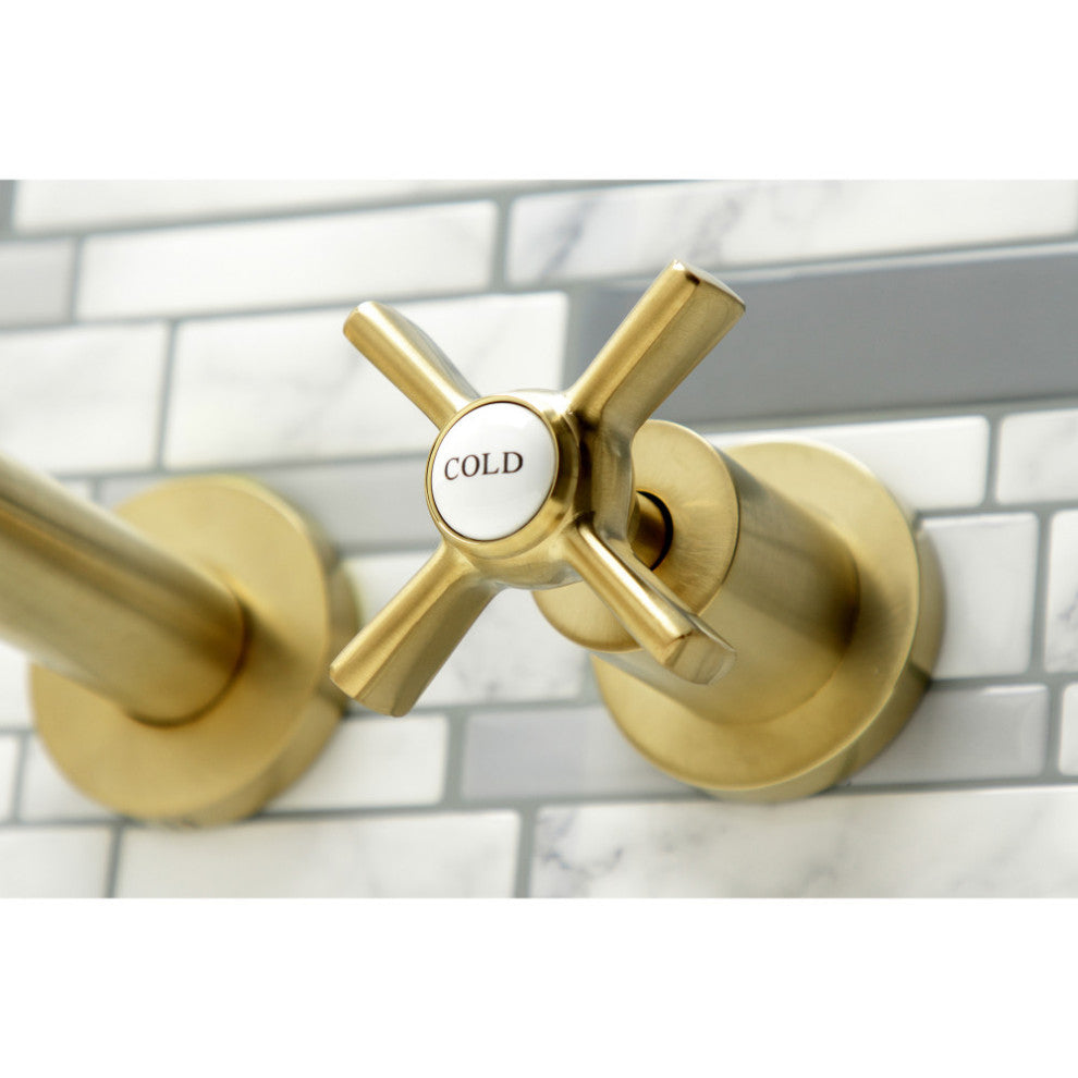 KS8047ZX Wall Mount Tub Faucet, Brushed Brass