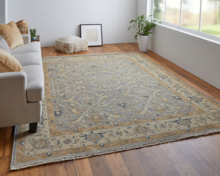 Aleska Traditional Oriental, Gray/Gold, 2'6"x12' Runner