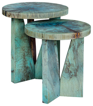 Uttermost Nadette Blue nesting tables, 2-Piece Set