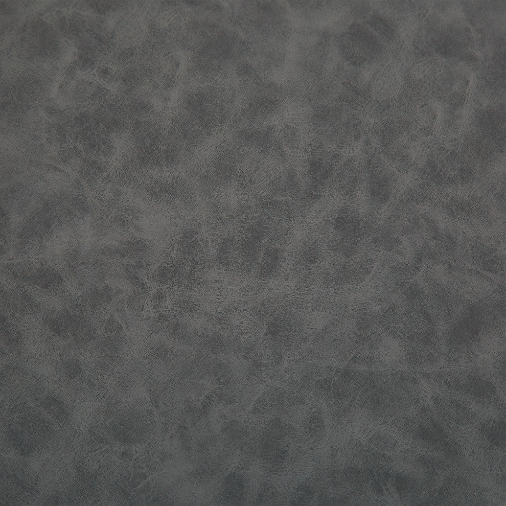 GDF Studio 26" Retro PU Leather Counter Stools, Metal Frame, Set of 2, Gray