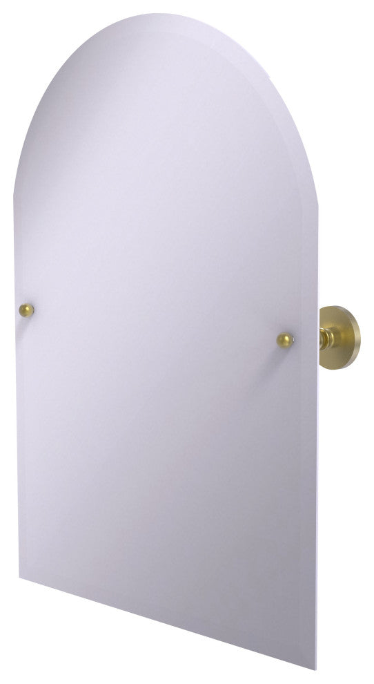 Prestige Skyline Frameless Arch Beveled Edge Tilt Mirror, Satin Brass