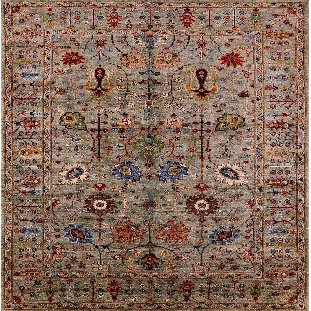 Ahgly Company Indoor Square Mid-Century Modern Area Rugs, 8' Square
