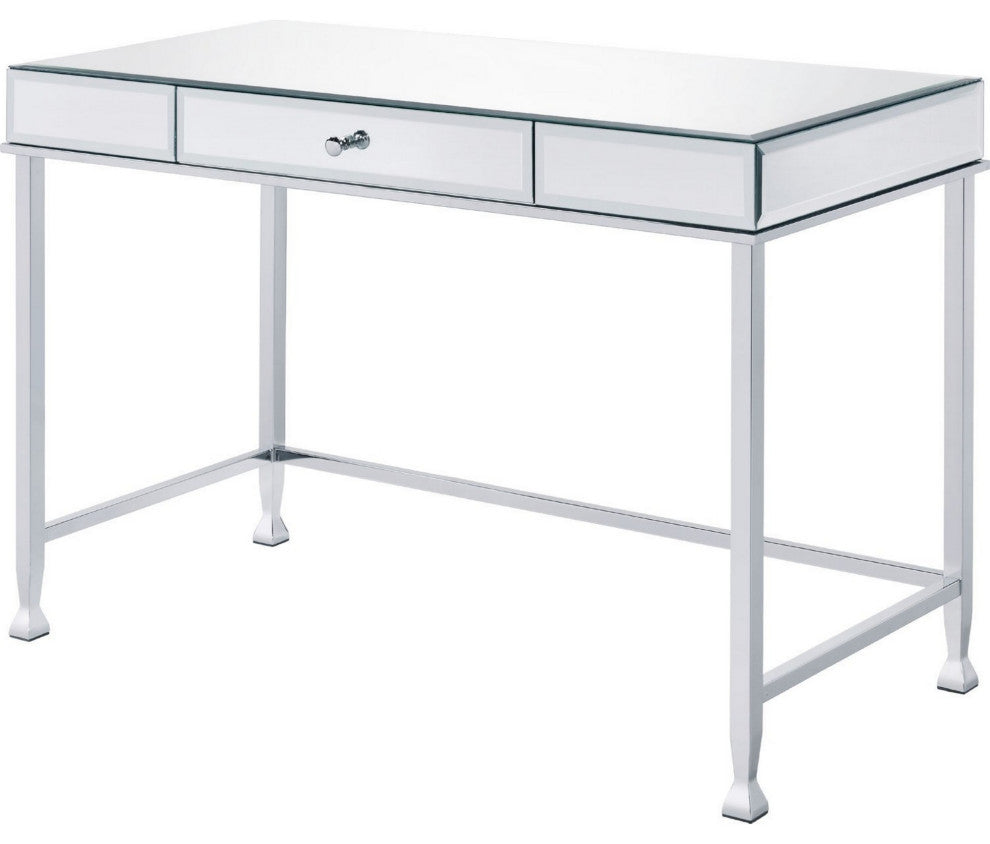 Benzara BM250366 Rectangular Storage Writing Desk, White