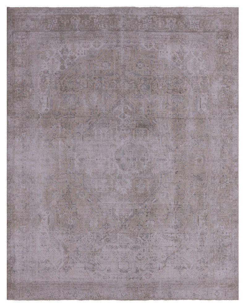 9' 9" X 12' 1" Handmade Persian Vintage White Wash Area Rug Q4636
