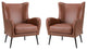 39" Comfy Living Room Armchair With Special Arms, Set of 2, Brown