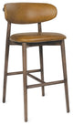 Ethan Leather Bar Stool, Brown