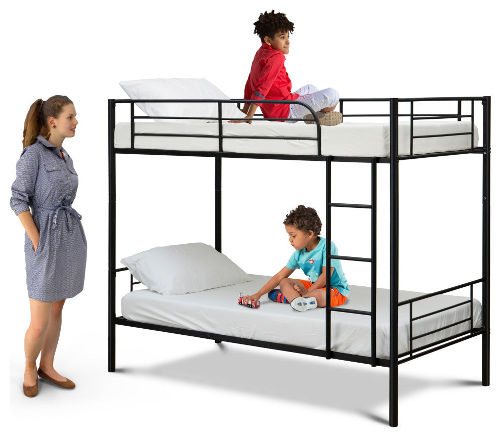 Danbury Twin Bunk Bed In Powder Coating Black Color