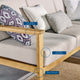 Lounge Loveseat Sofa, Wood, Brown Natural Taupe Gray, Modern, Outdoor Patio Cafe