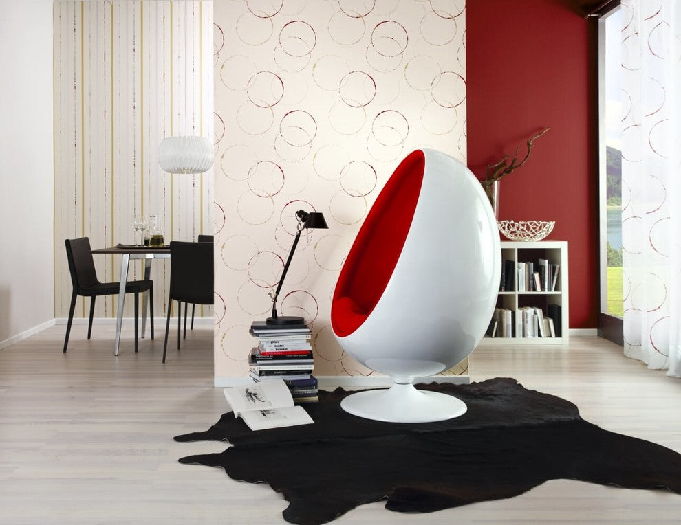 Swing Line, Plain Diagonal Circles For Young Living Red Wallpaper Roll