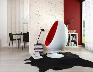 Swing Line, Plain Diagonal Circles For Young Living Red Wallpaper Roll