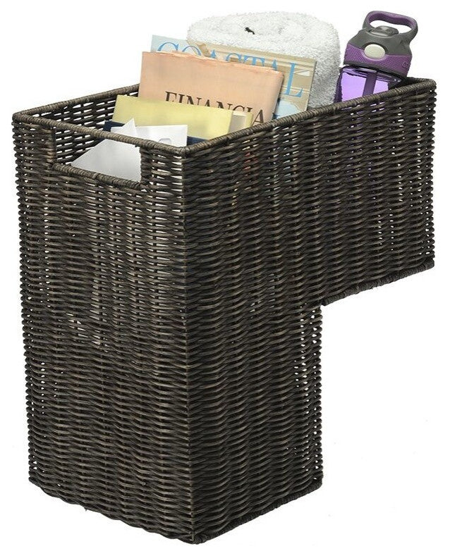 Wicker Step Basket, Brown