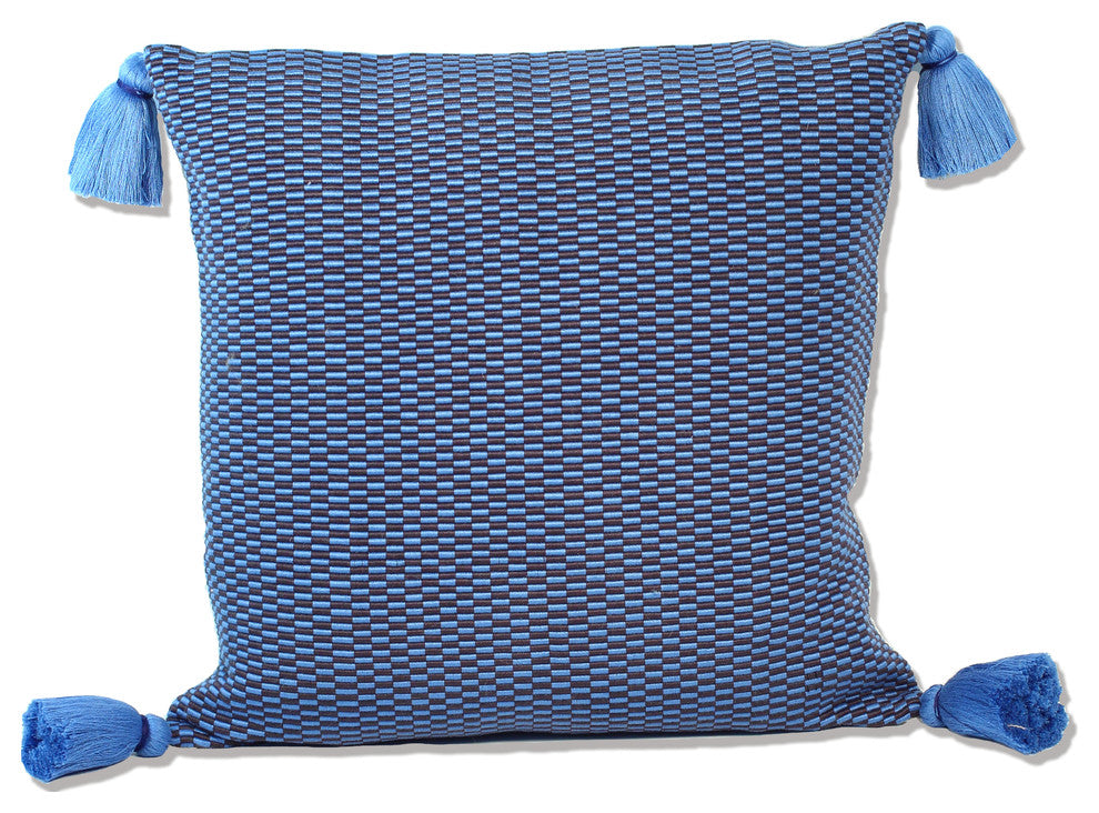 Ella Square Pillow, Periwinkle and Navy