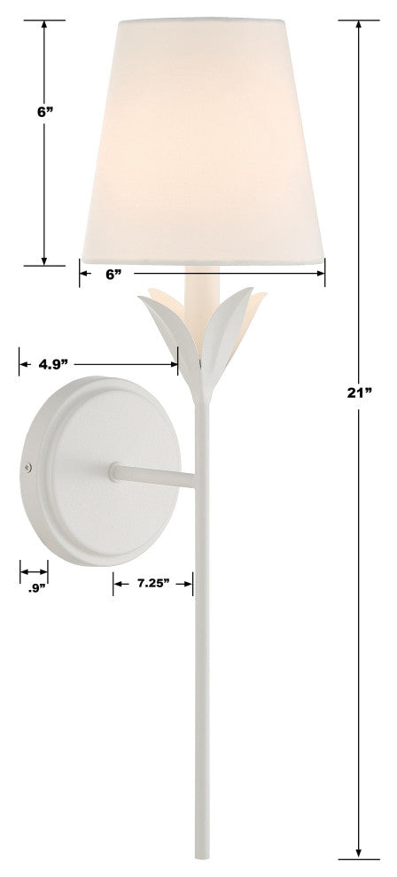 Broche 1-Light Matte White Wall Mount