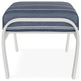 Belle Isle Cushion Outdoor Ottoman, Equal Ink/Snow