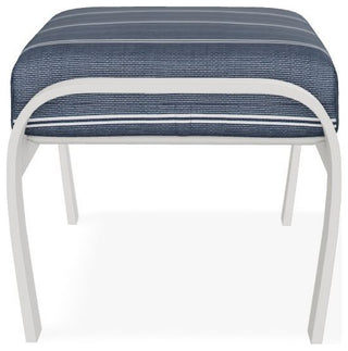 Belle Isle Cushion Outdoor Ottoman, Equal Ink/Snow