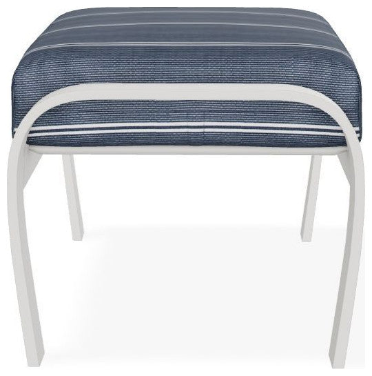 Belle Isle Cushion Outdoor Ottoman, Equal Ink/Snow