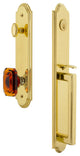 Arc 1-Piece Dummy Handleset, D Grip and Baguette Amber Knob, 848352
