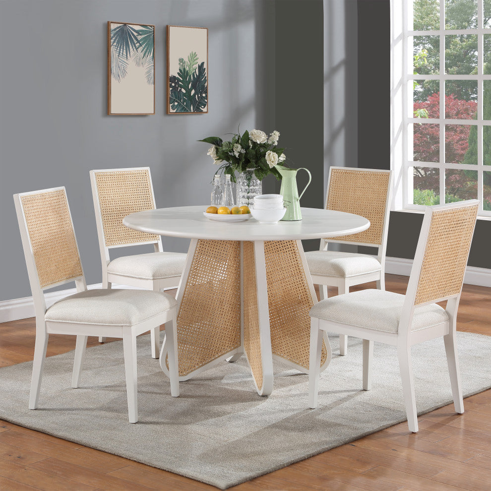 Butterfly Dining Table, White Finish