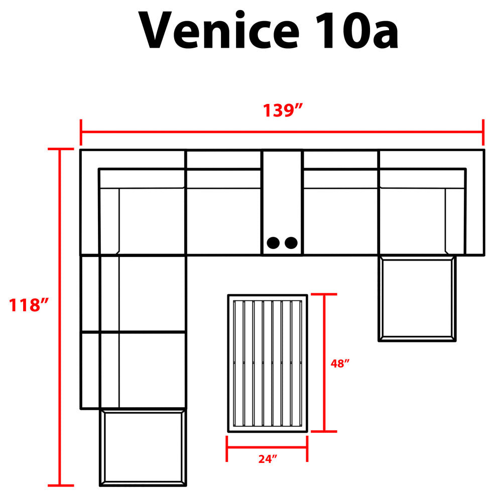 Venice 10 Piece Outdoor Wicker Patio Furniture Set 10a