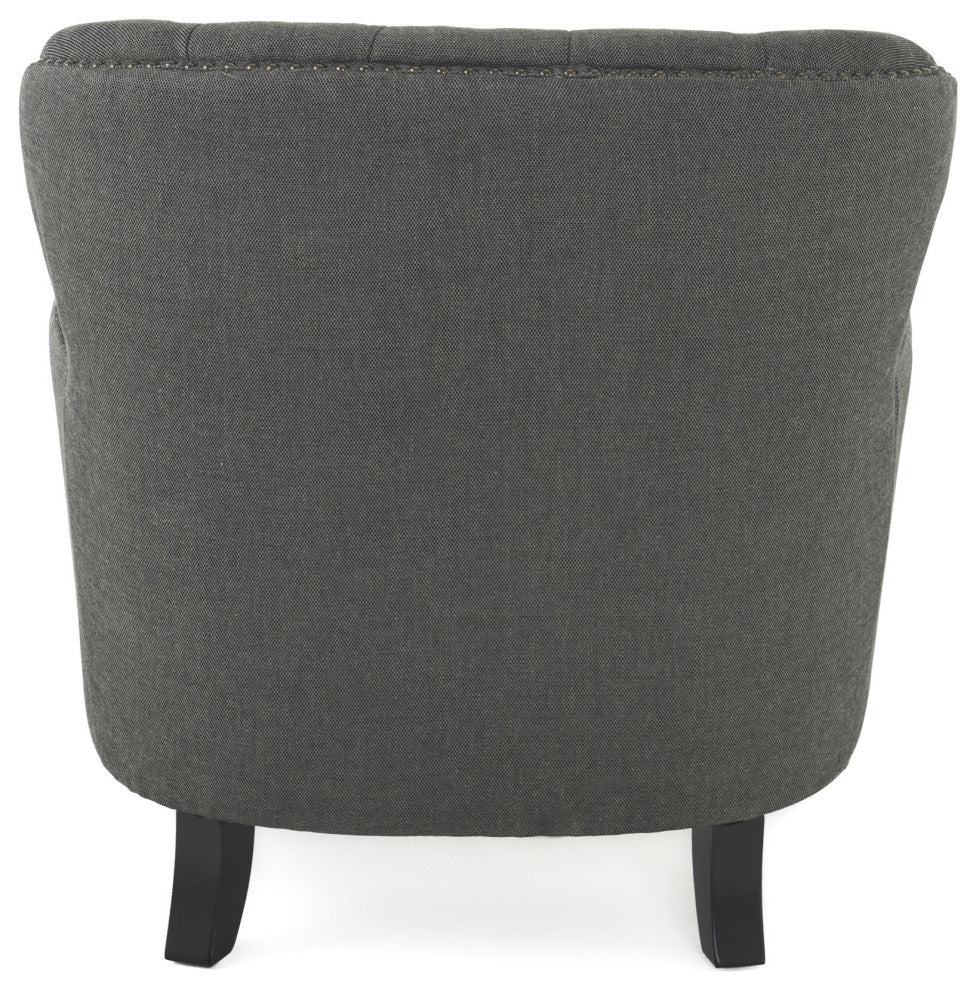 GDF Studio Alfred Royal Vintage Design Upholstered Arm Chair, Gray