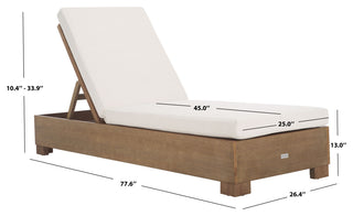 Safavieh Couture Indoor-Outdoor Blanquilla Chaise Lounge, Natural/Beige