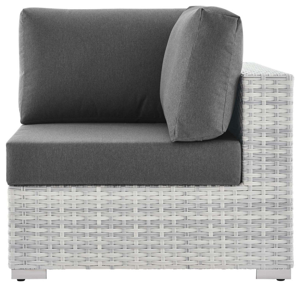 Lounge Chair, Rattan, Wicker, Gray, Modern, Outdoor Patio Balcony Garden