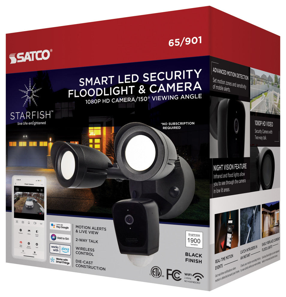Bullet Outdoor SMART Security Camera - Starfish enabled - Black Finish
