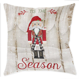 Laural Home Nutcracker Christmas 17" x 18" Woven Decorative Pillow