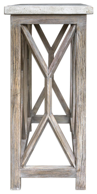 Uttermost Catali Ivory Stone Console Table