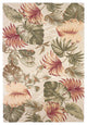HomeRoots 5'x8' Beige Hand Tufted Tropical Leaves Indoor Area Rug