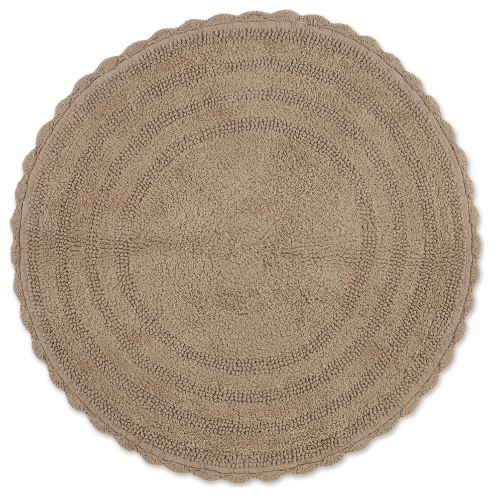Stone Round Crochet Bath Mat