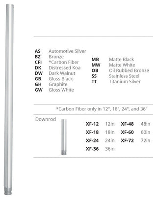 36" Fan Downrod, Titanium Silver
