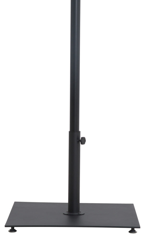 Fiji Patio Umbrella and Base, White, Matte Black Pole, Matte Black Belize Base