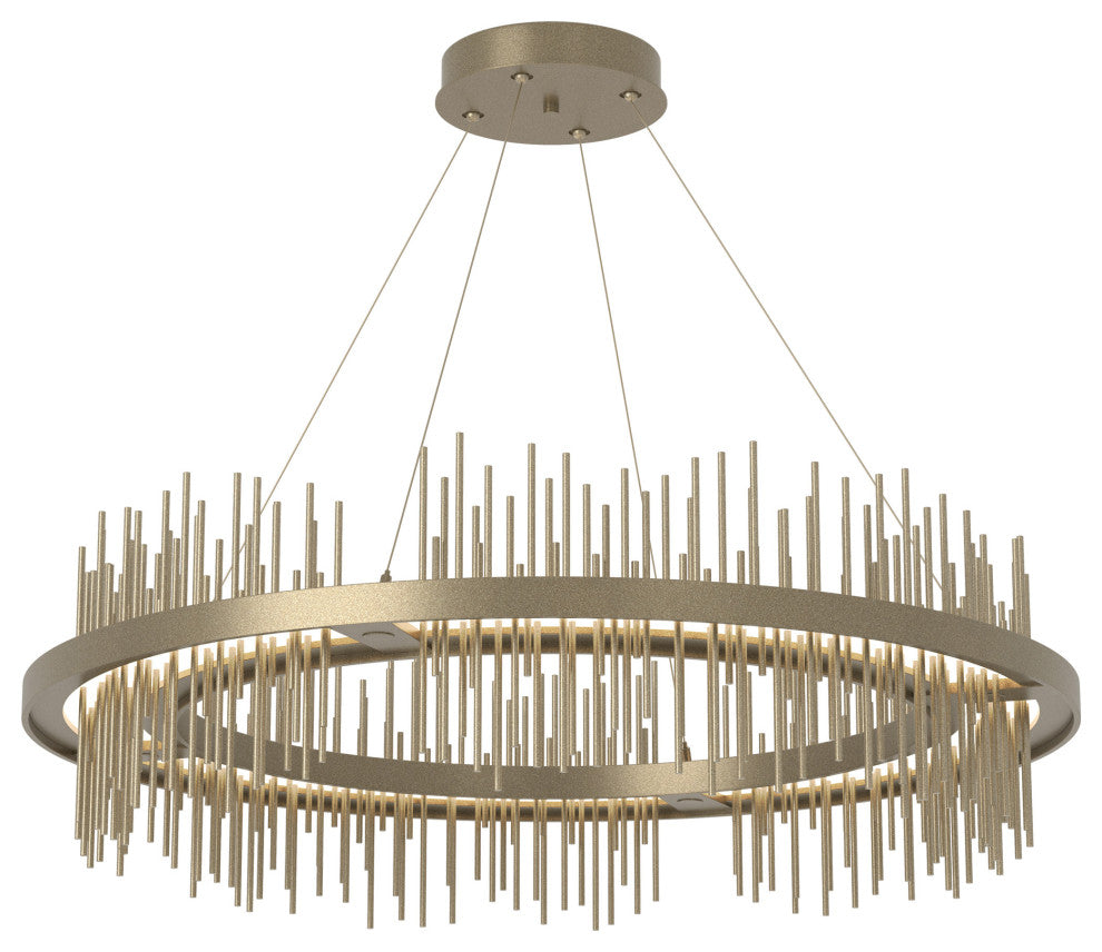 Gossamer Circular LED Pendant, Soft Gold, Soft Gold, Standard Height