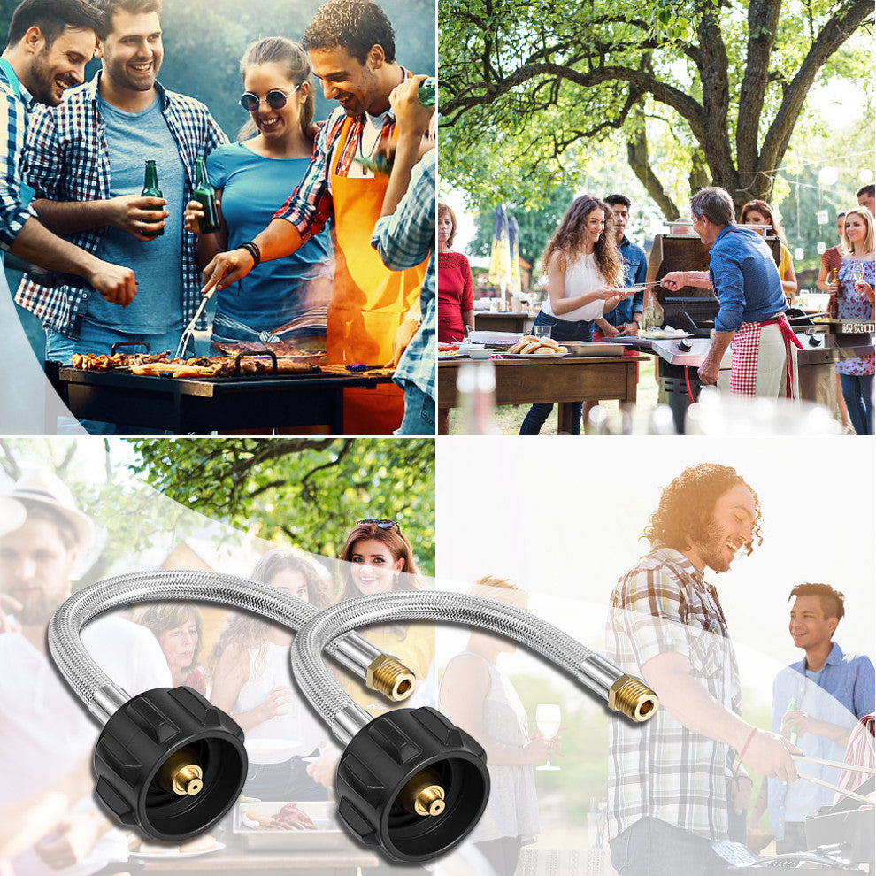 2 Pieces 12 inch 1/4-inch NPT Stainless Braided Pigtail RV Propane Hose